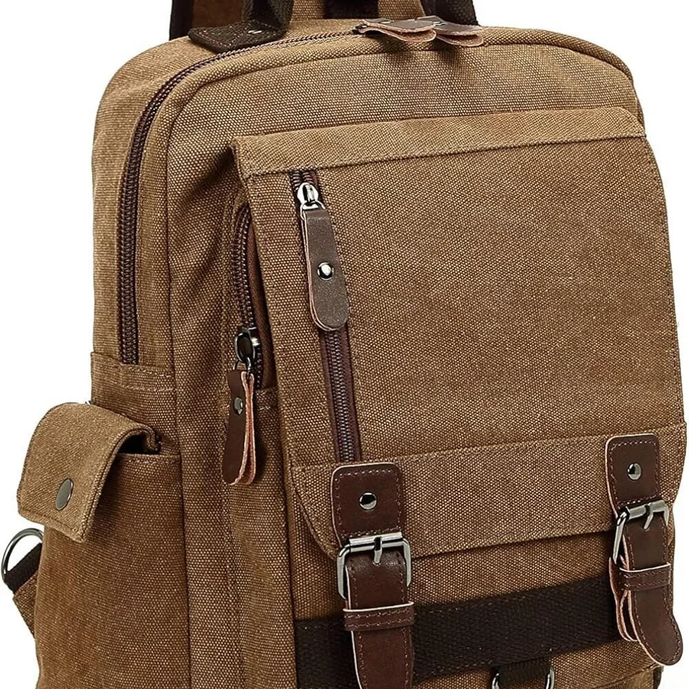 Canvas Sling Bag Small Crossbody Handbag for Daily Casual Storage